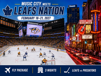 Toronto Maple Leafs at Nashville Predators February 18-21 2027 Travel Package